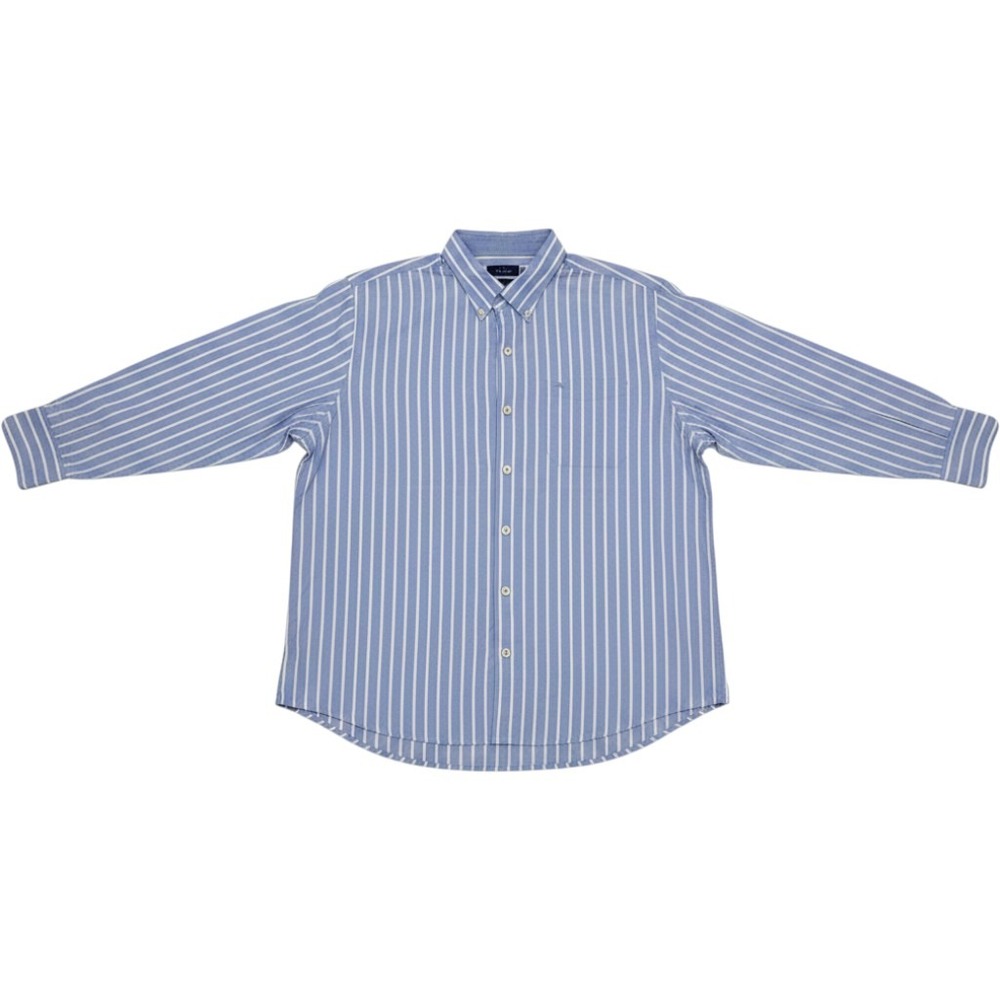 Tommy Bahama Mens 100% Cotton Blue White Striped Long Sleeve Button Down XXL